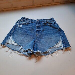 American Eagle Shorts Womens 4 Denim Jean Mom Highest Rise Distressed‎ Boho
